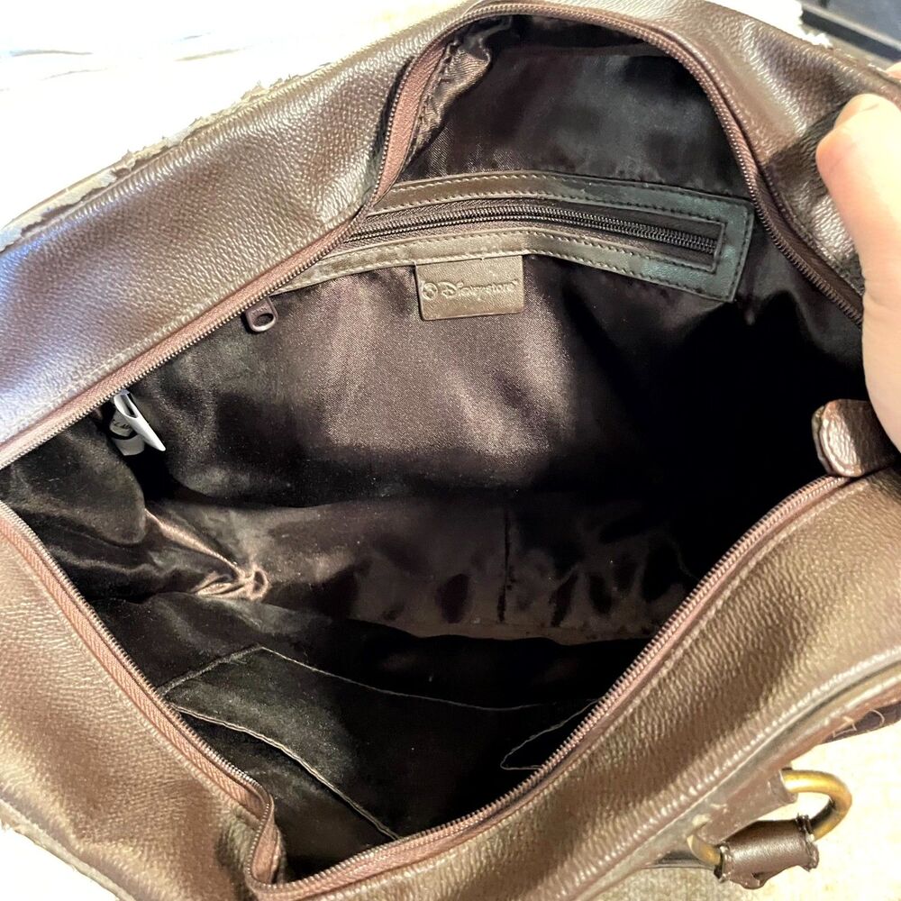 Disney Mickey Mouse Monogram Brown Satchel Handbag‎ Purse - Picture 3 of 6